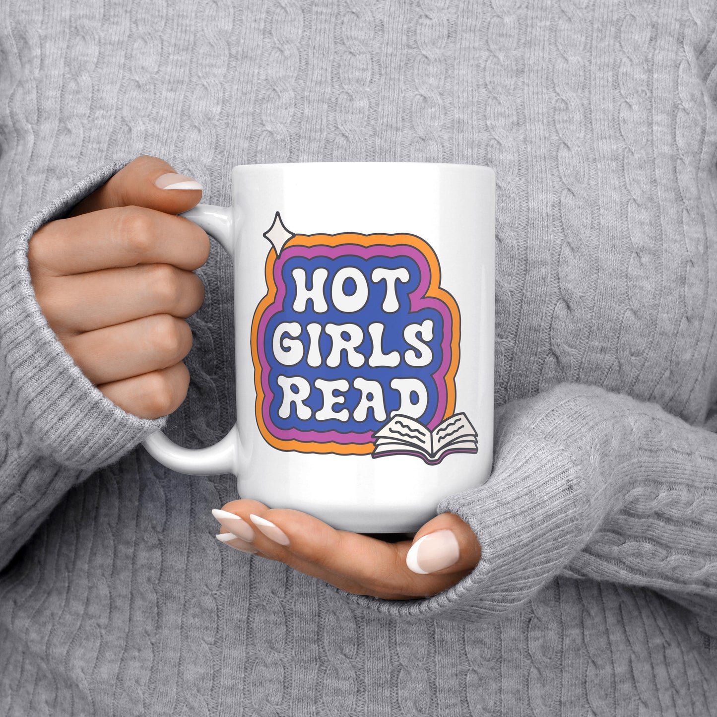 Hot Girls Read 15 oz Ceramic Coffee Mug