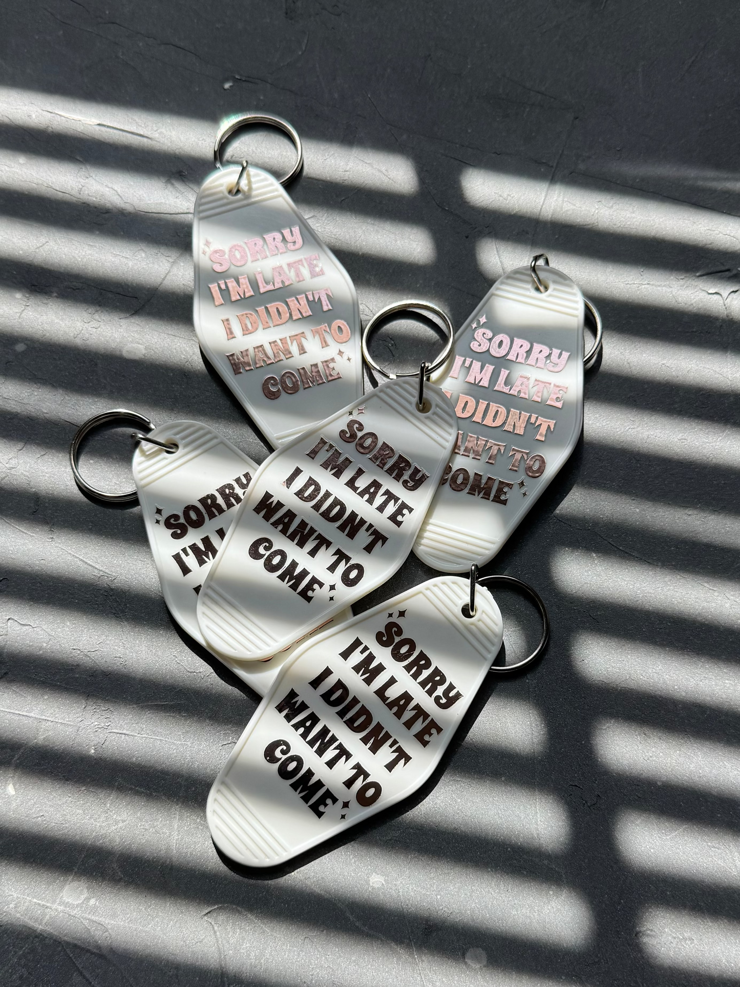 Sorry I'm Late Motel Keychain
